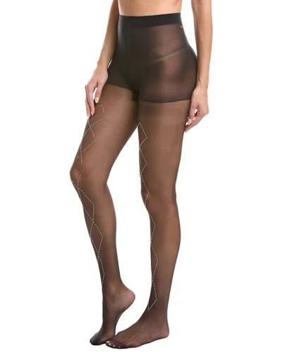 High Heel Jungle Richie Diamond Crystal Tights In Burgundy