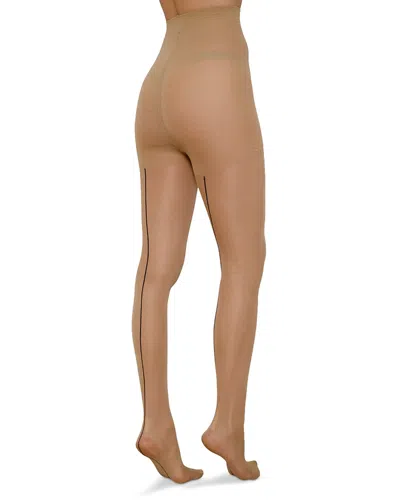 High Heel Jungle Selena Back Seam Tights In Neutral