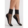 High Heel Jungle Sheer Ankle Socks In Black/copper/rust