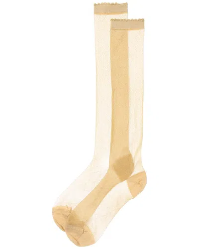 High Heel Jungle Sheer Magic Knee Socks In Brown