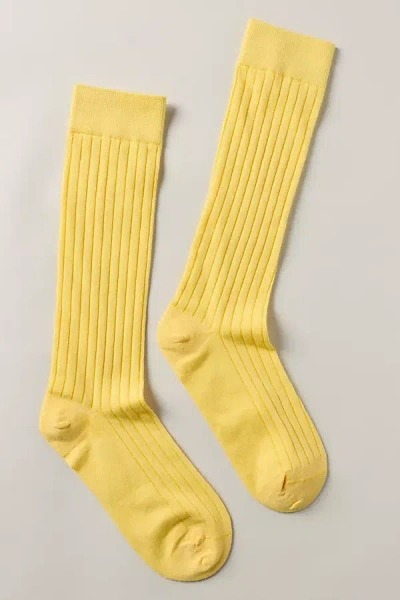 High Heel Jungle Sheer Tall Trouser Socks In Yellow
