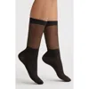 High Heel Jungle Shimmery Lights Crew Socks In Black