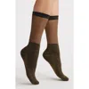 High Heel Jungle Shimmery Lights Crew Socks In Black