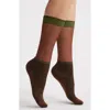 High Heel Jungle Shimmery Lights Crew Socks In Green