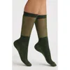 High Heel Jungle Shimmery Lights Crew Socks In Green