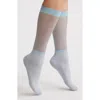 High Heel Jungle Shimmery Lights Crew Socks In Blue