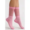 High Heel Jungle Shimmery Lights Crew Socks In Pink