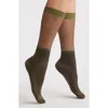High Heel Jungle Shimmery Lights Crew Socks In Green