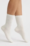 High Heel Jungle Sweeney Crystal Mini Bow Crew Socks In White
