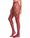 High Heel Jungle Venise Lace Fishnet Tights In Burgundy