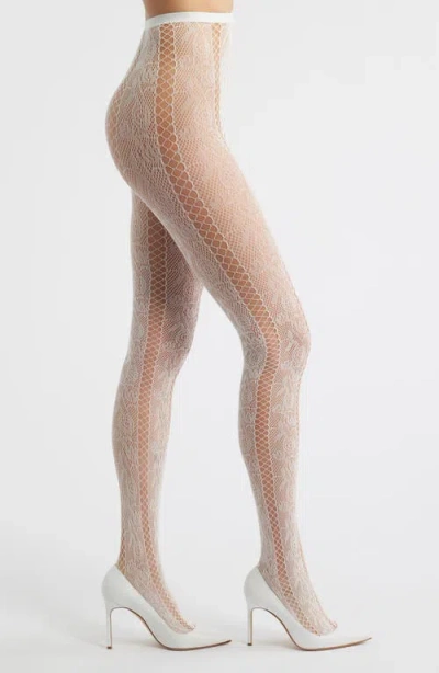 High Heel Jungle Venom Sheer Tights In White