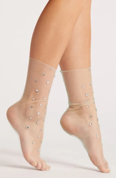 High Heel Jungle Wish Upon A Star Tulle Crew Socks In Mint