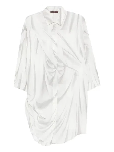HIGH HIGH HIGH DRAPED BUTTON-FRONT SHIRT