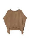 High Draped Top In Brown