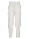 High Hot Shot Pleated Pocket Trousers In White