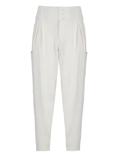 High Hot Shot Pleated Pocket Trousers In White