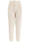 High Hot Shot Tapered-leg Stretch-jersey Trousers In Off White