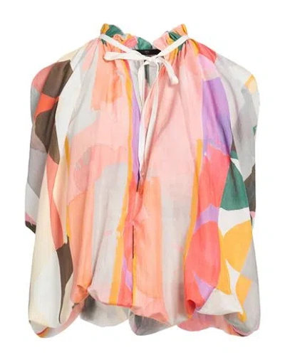 High Iconic Woman Top Light Pink Size 12 Cotton, Silk In Multi