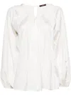 High Inverted Seam Long-sleeves Blouse In Neutrals