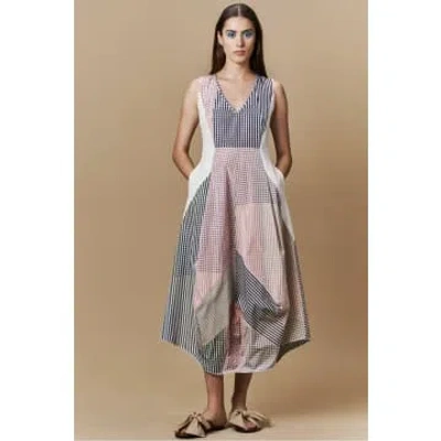 High Knowing Tulip Checked Print Dress In Pink