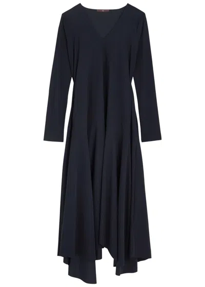 High Maybe Appliquéd Stretch-jersey Midi Dress In Admiral