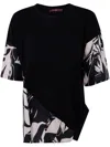 High Metamorphic Printed Satin And Stretch-cotton T-shirt In White