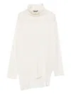 High Spot On Asymmetric Wool-jersey Top In White