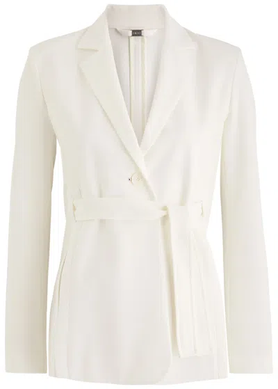 High Obedient Belted Jersey Blazer In Cream