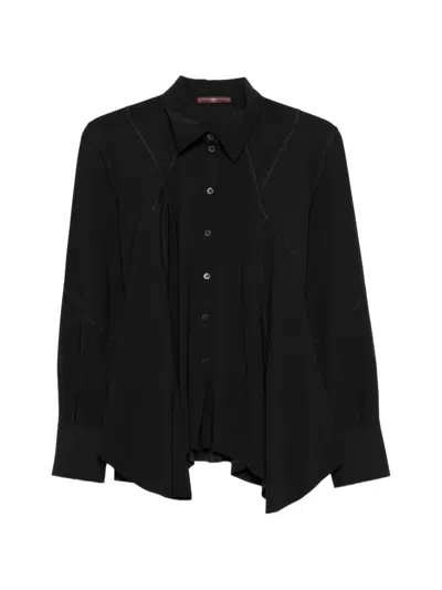 High Panelled Asymmetric Shirt In Black