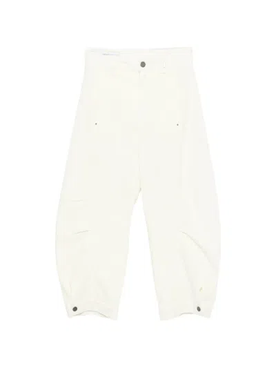 High Panelled Wide-leg Trousers In White