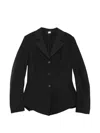 High Peplum-hem Single-breasted Jacket In Black