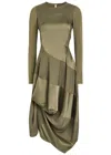 High Placid Gathered Stretch-jersey Midi Dress In Green