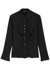 Shop High Satisfy Gathered Stretch-jersey Blouse In Black