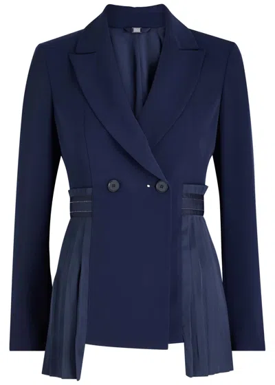 High Scintellate Pleated Stretch-jersey Blazer