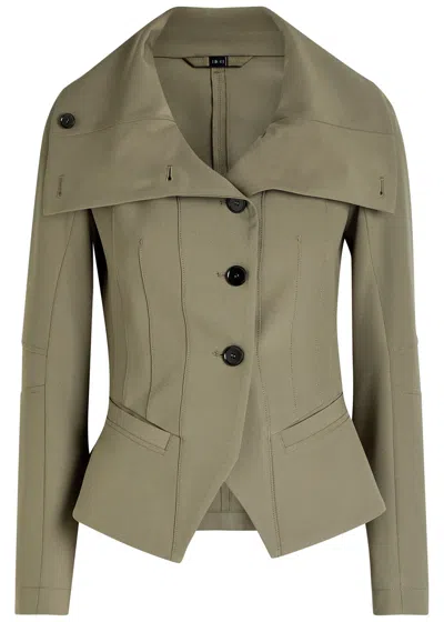 High Scrunch Panelled Crepe Jacket