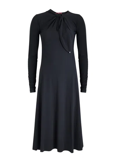 High Sincerely Stretch-jersey Midi Dress In Navy
