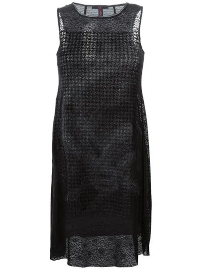 High Sleeveless Shift Dress In Black