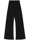 High Slip-over Wide-leg Jersey Trousers In Black