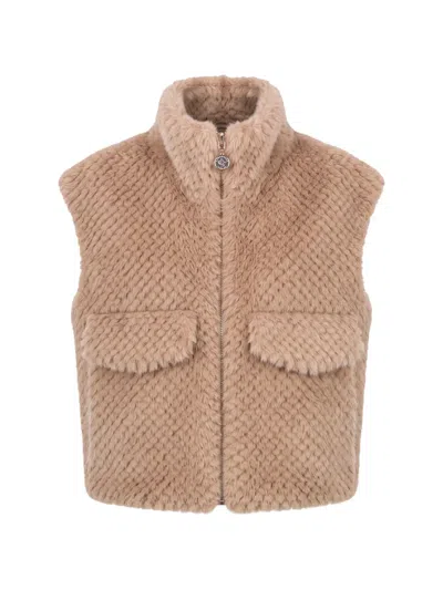 High Society Alea Faux-fur Gilet In Brown