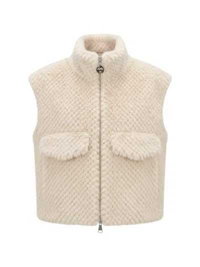 High Society Alea Faux-fur Gilet In Gold