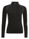 High Society Half-zip Top In Black
