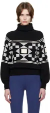 High Sport Lara Fair Isle Cotton-blend Turtleneck Sweater In 002 Black Combo
