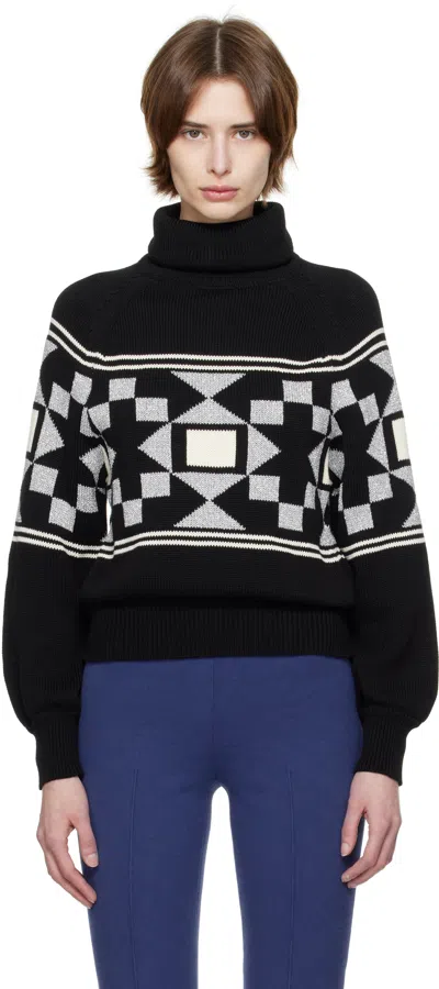 HIGH SPORT BLACK LARA FAIRISLE TURTLENECK