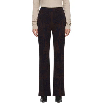 High Sport Brown Cosmic Paisley Kick Trousers In Black