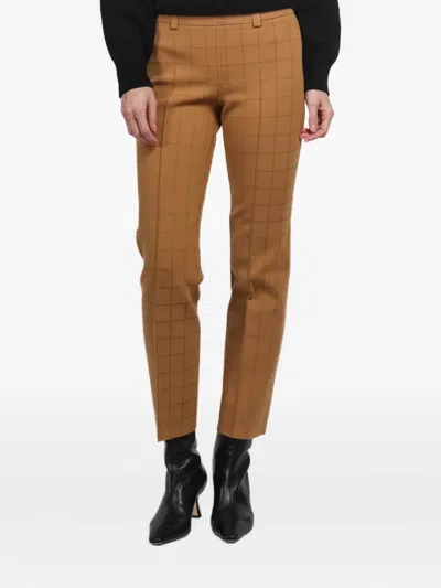 High Sport Checked Trousers In Brown
