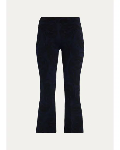 High Sport Cosmic Paisley Flared-leg Crop Pants In Black