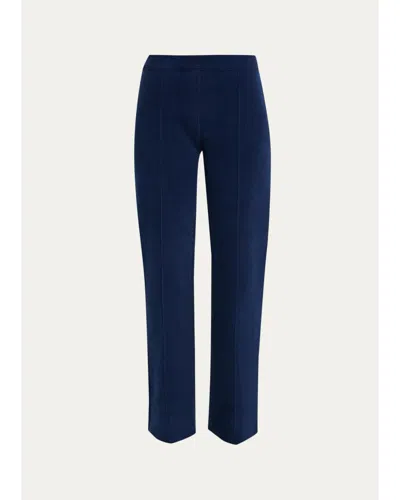 High Sport Cotton Corduroy Straight-leg Pull-on Pants In Blue