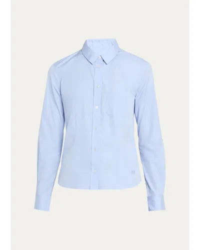 High Sport Cotton Woven Poplin Button-down Shirt In Blue