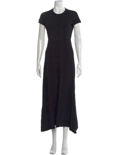 Pre-owned High Sport Crew Neck Long Dress In Black
