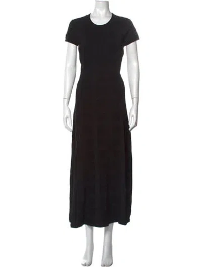 Pre-owned High Sport Crew Neck Long Dress In Black